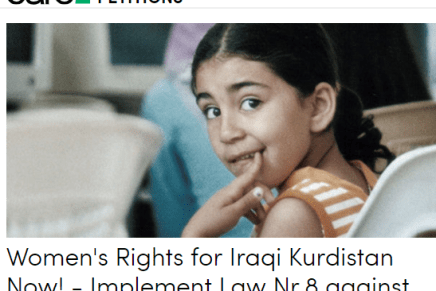Petition: Women’s Rights in Iraqi Kurdistan&nbsp;Now!